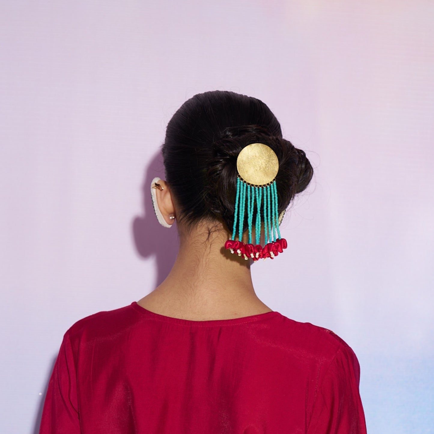 Bun Hoop - Sun Brass, turquoise