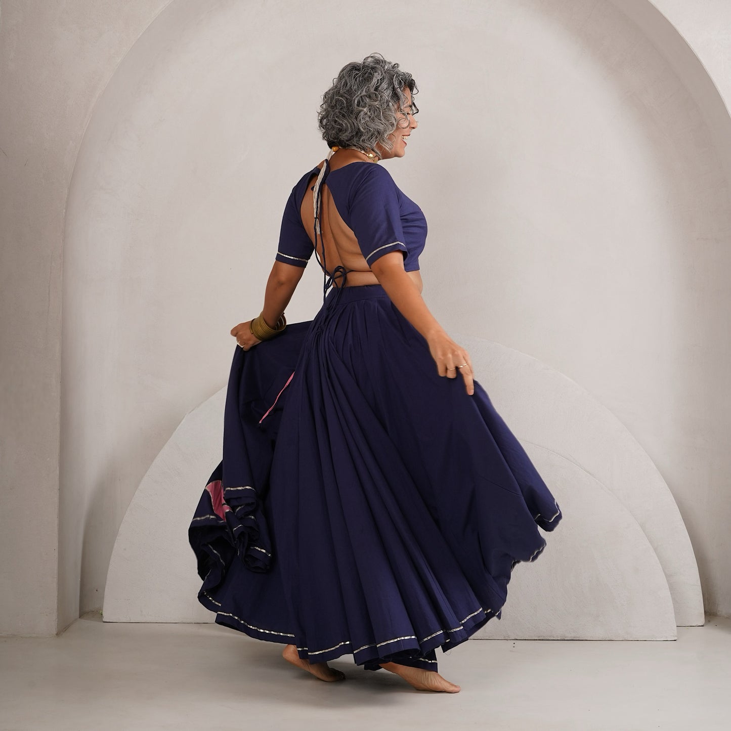 Pichwai Indigo blue Chaniya Choli set