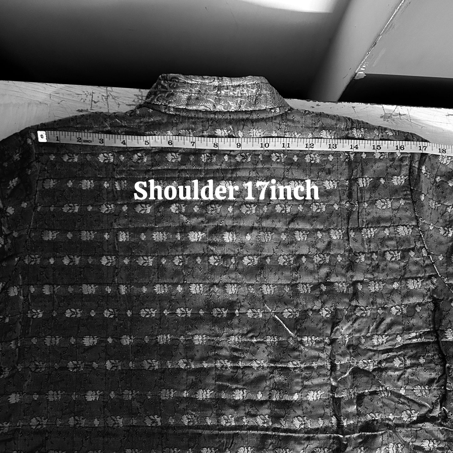 Green with intricate detailing winter old saree jacket