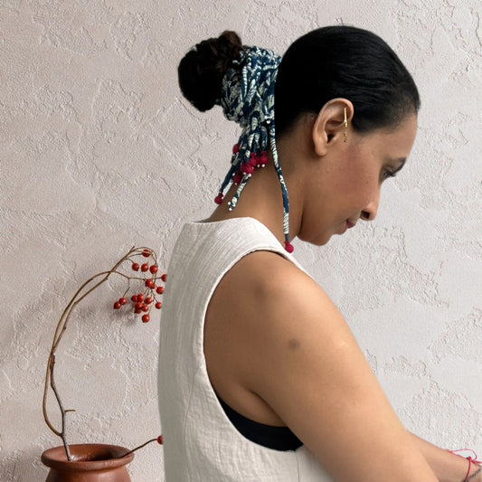 Blue print hair strings 21 inch