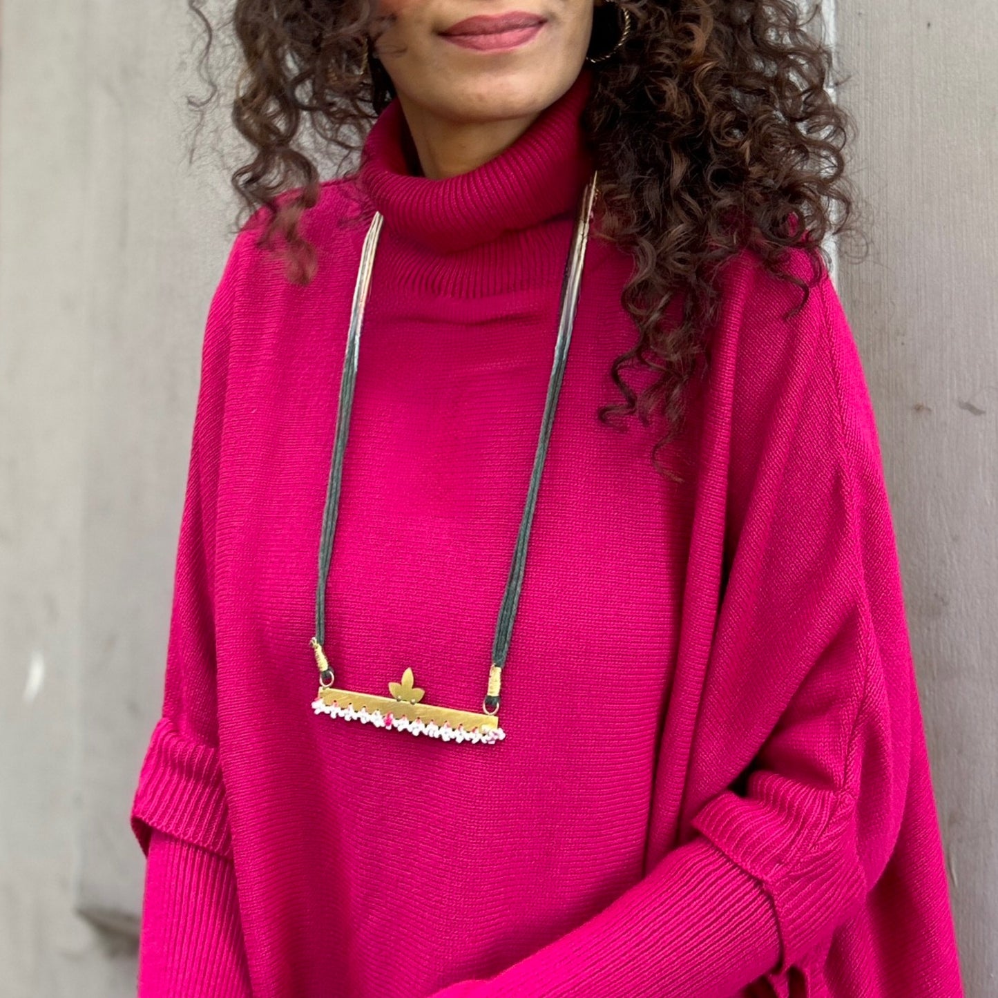 Lotus patti necklace - Ombré green