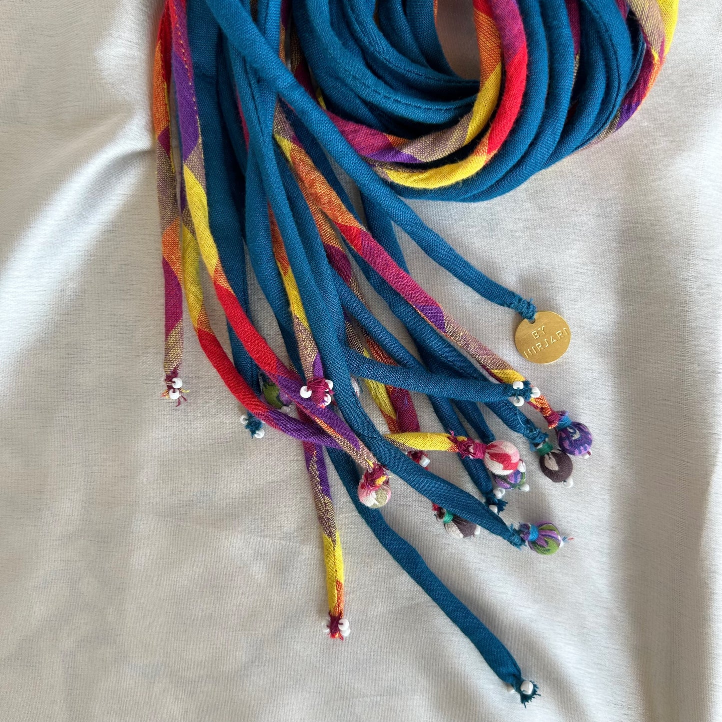 Blue checkered hair strings 21 inch