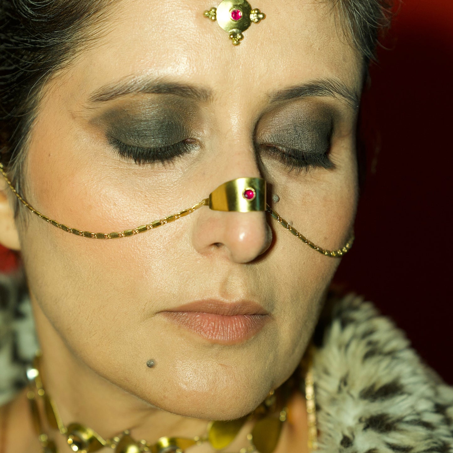 Nose -Ear sculptural chain