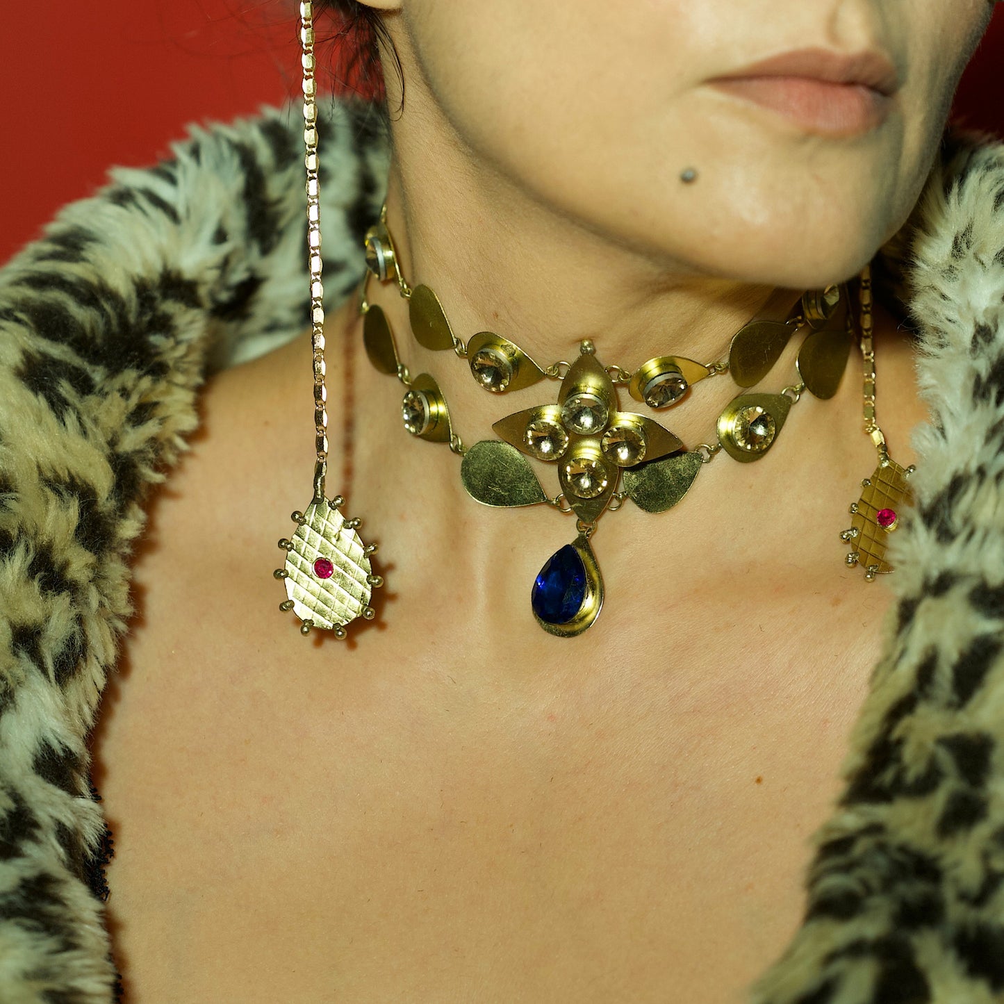 Sapphire Bloom choker