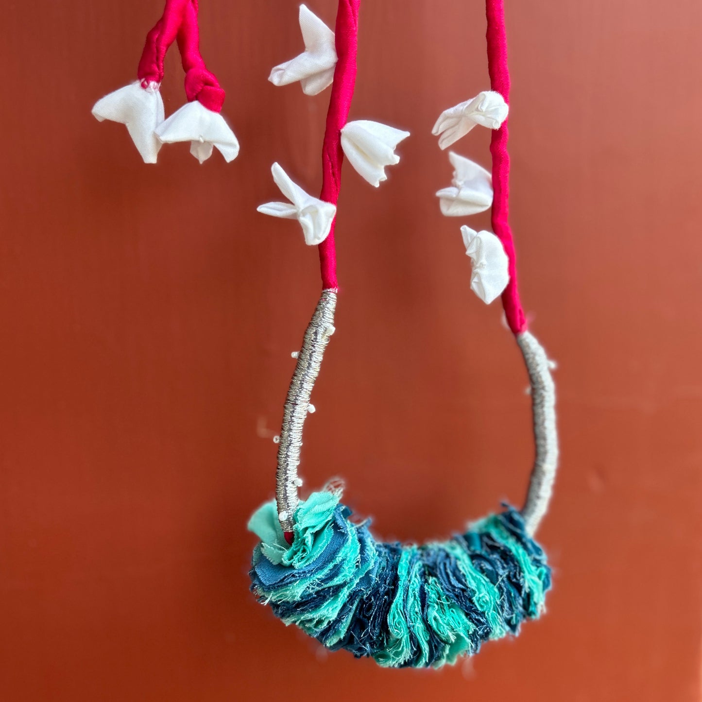 Reviving कतरन necklace - teal necklace