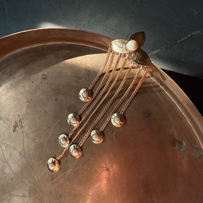 Flower brass hair pin