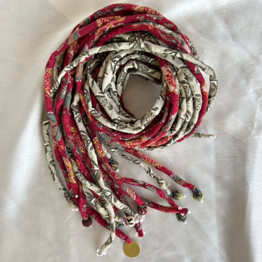 Red & Grey hair strings 21 inch
