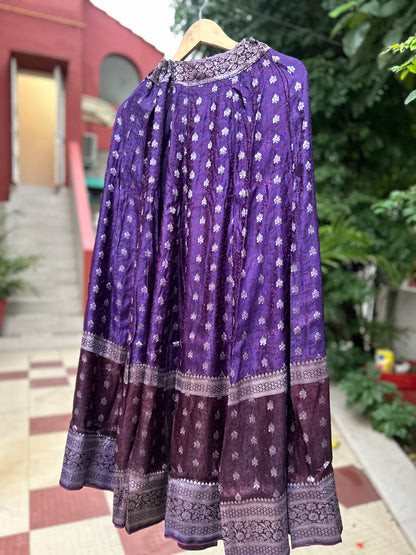 Purple & wine old saree skirt