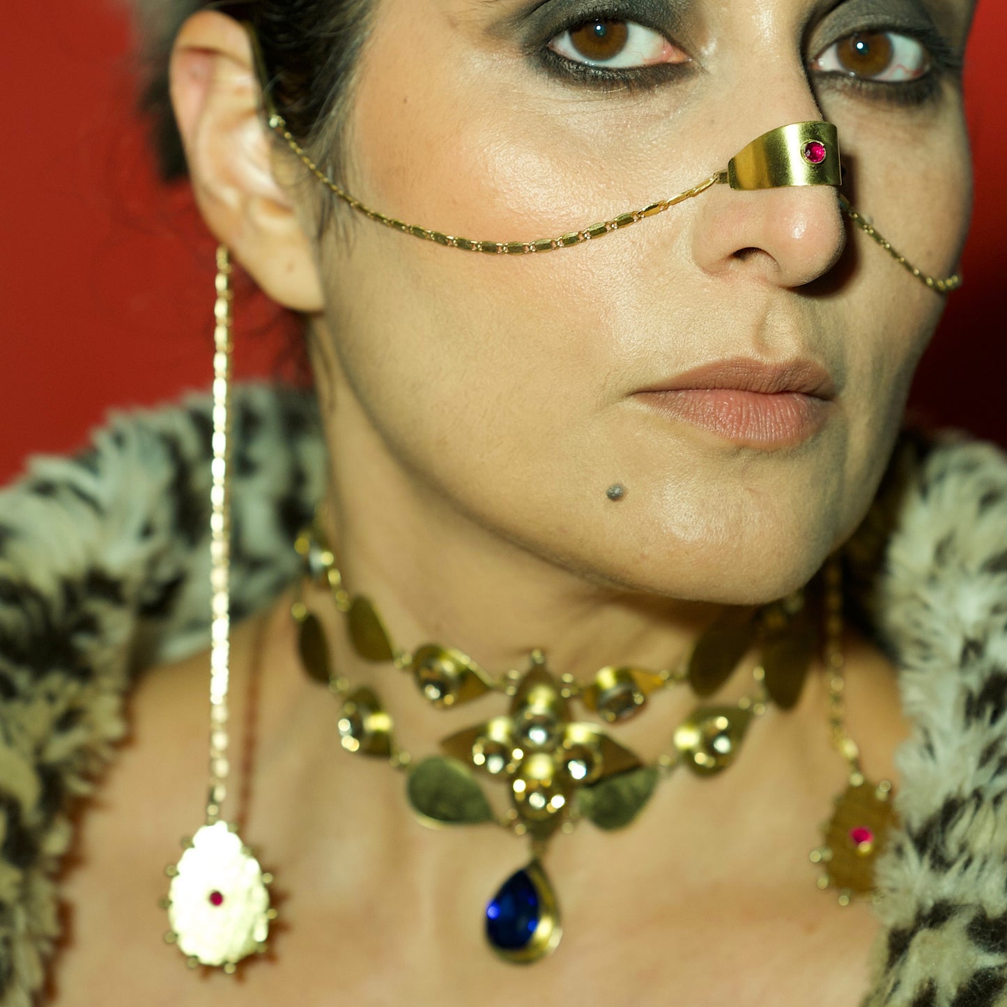 Nose -Ear sculptural chain