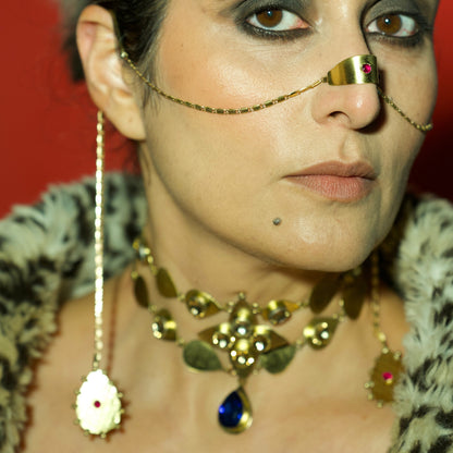 Nose -Ear sculptural chain