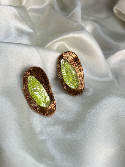 Neon sequinned earrings