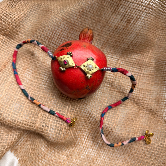 Rhombus brass rakhi