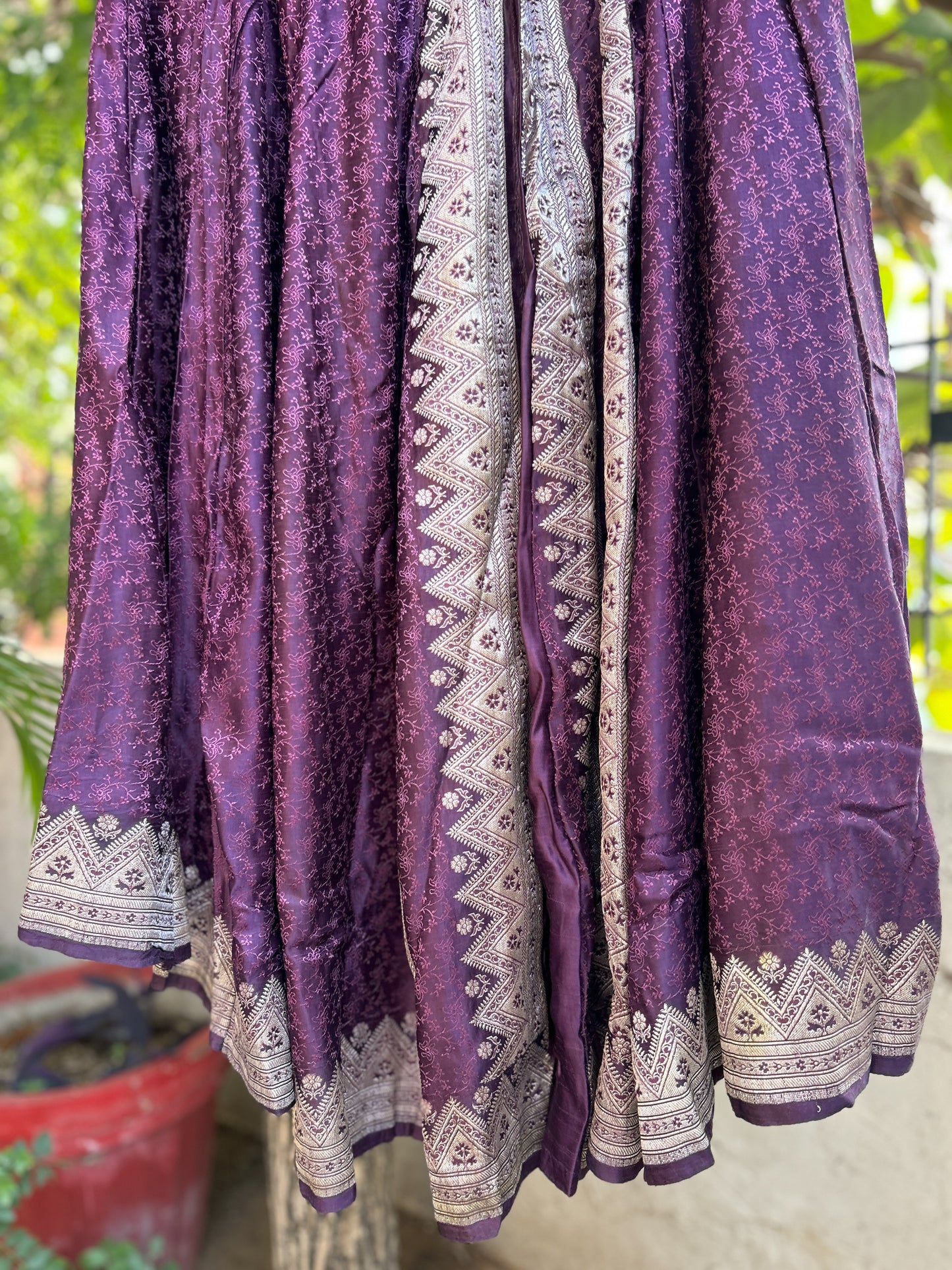 Lavender taran silk skirt