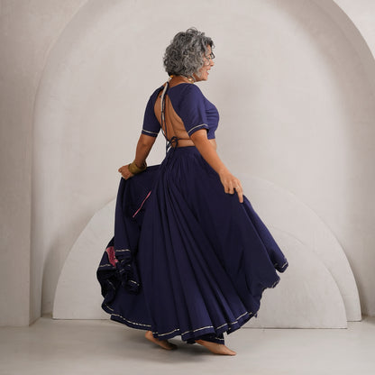 Pichwai Indigo blue Chaniya Choli set
