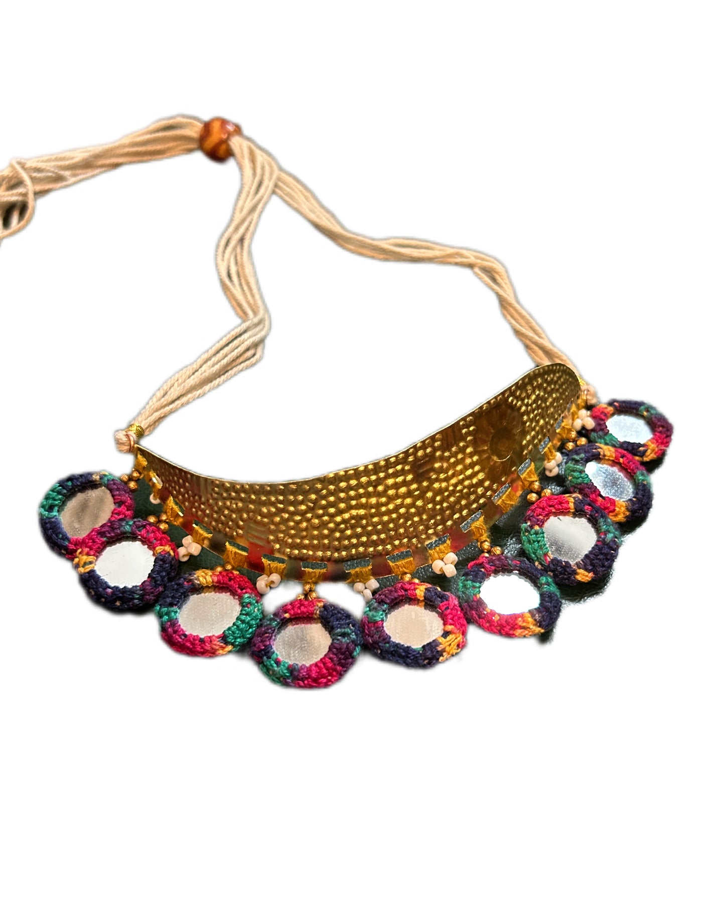 Brass multi Mirror Choker