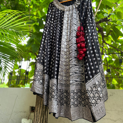 Classic black old saree skirt