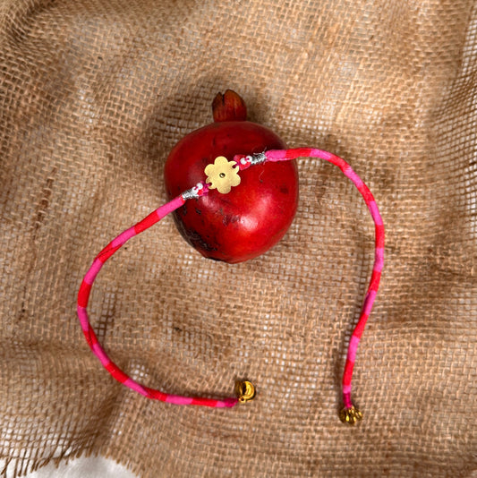 Flower brass rakhi