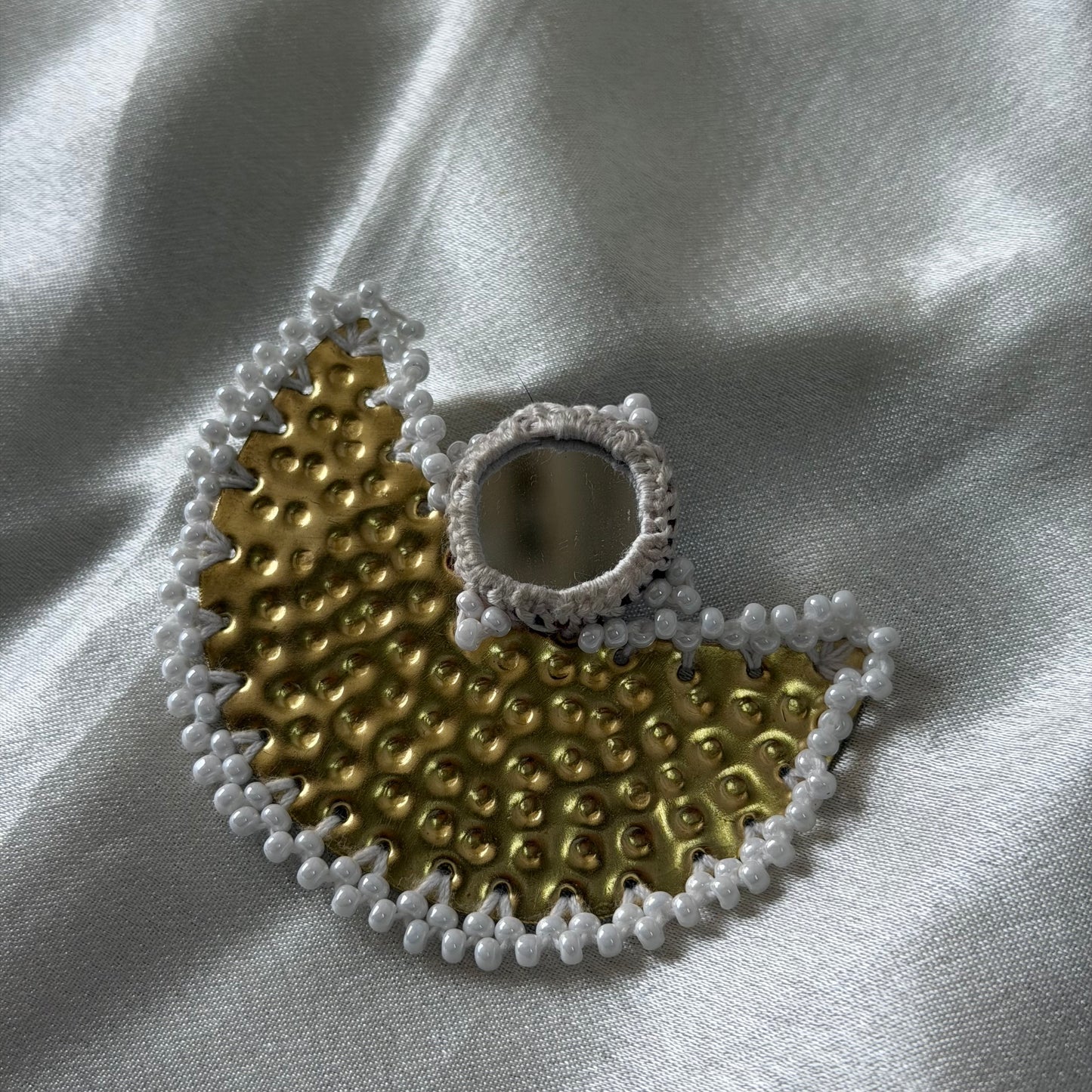 Moon mirror hair pin