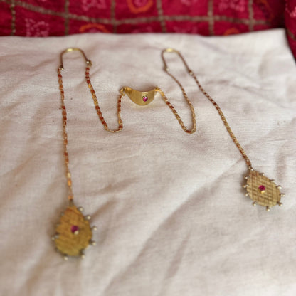 Nose - double Ear drop sculptural chain