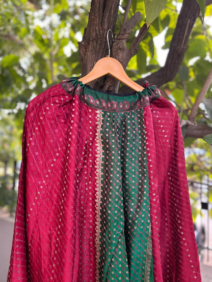 Lal Panna silk skirt