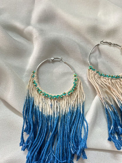 Hand dyed hoop earrings