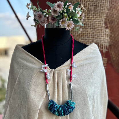 Reviving कतरन necklace - teal necklace