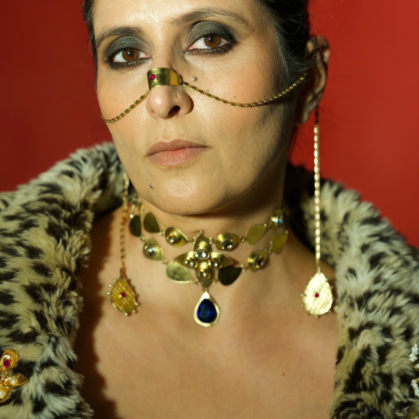 Nose -Ear sculptural chain