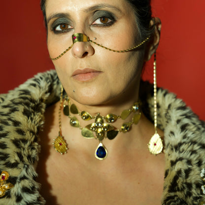 Nose -Ear sculptural chain