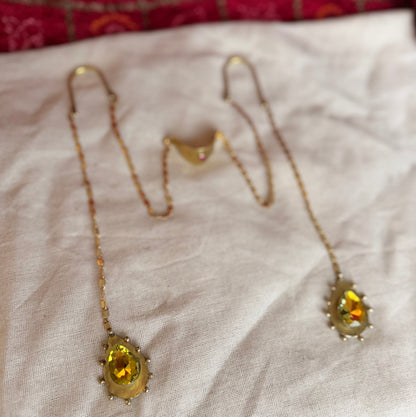 Nose - double Ear drop sculptural chain