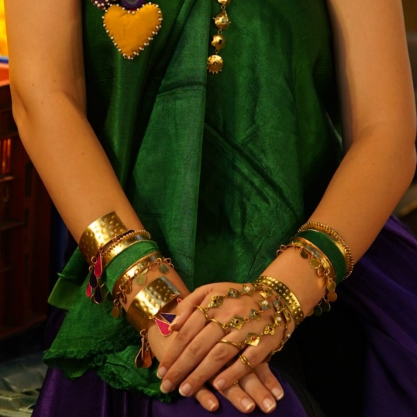Petal brass bracelet