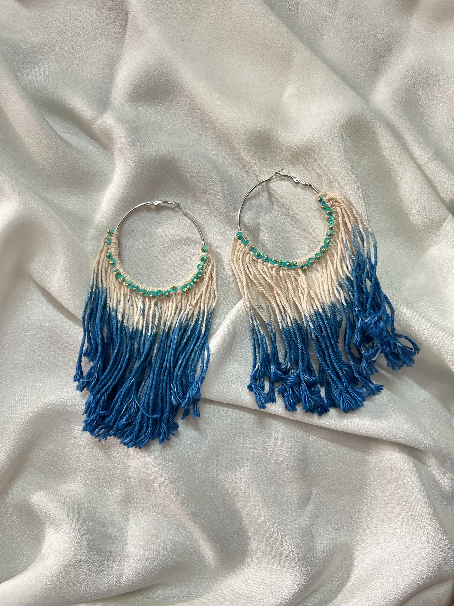 Hand dyed hoop earrings