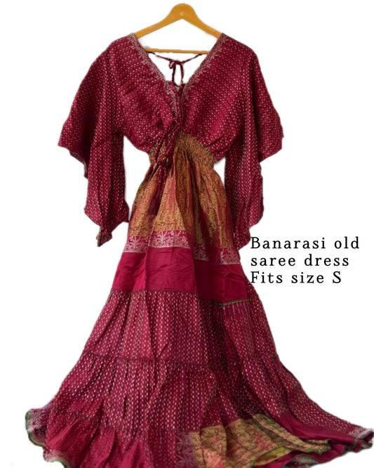 Ibiza banarasi saree dress SIZE- S
