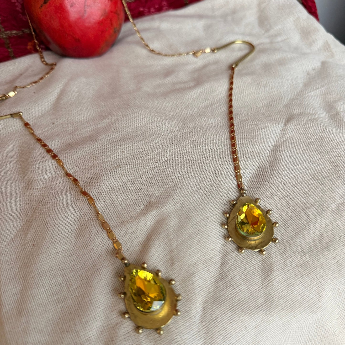 Nose - double Ear drop sculptural chain