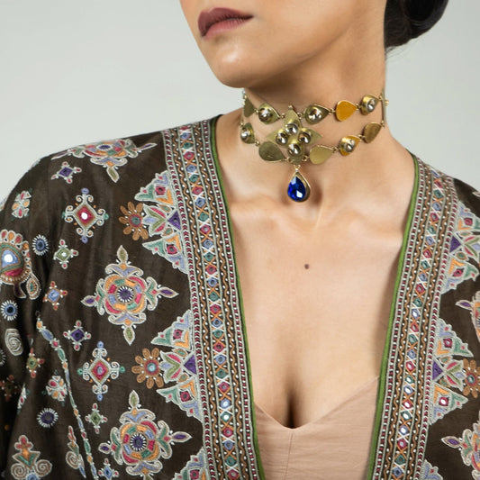 Sapphire Bloom choker (without earrings)