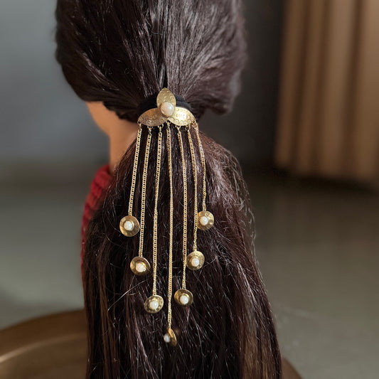 Flower brass hair pin