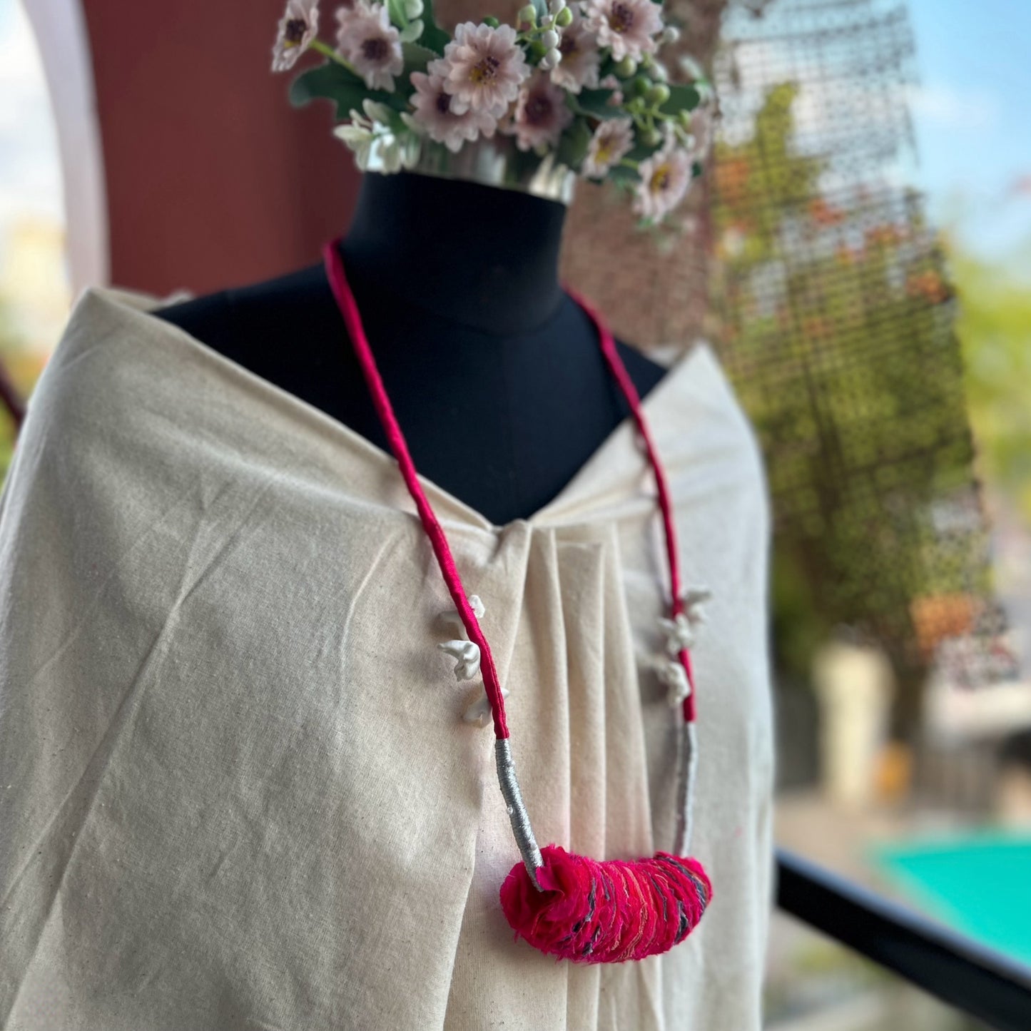 Reviving कतरन necklace - pink necklace