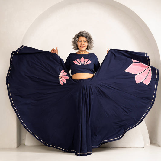 Pichwai Indigo blue Chaniya Choli set