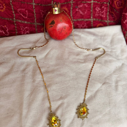 Nose - double Ear drop sculptural chain