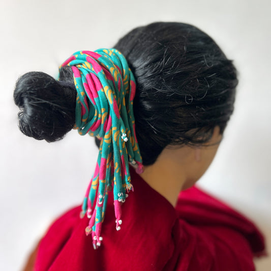 Turquoise train Hair strings 21 inch with rubber band