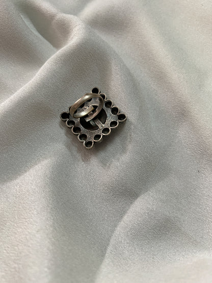 Silver statement square ring