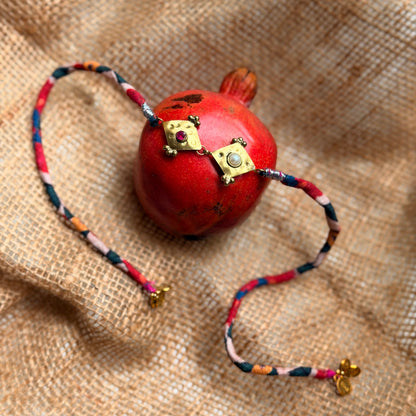 Rhombus brass rakhi