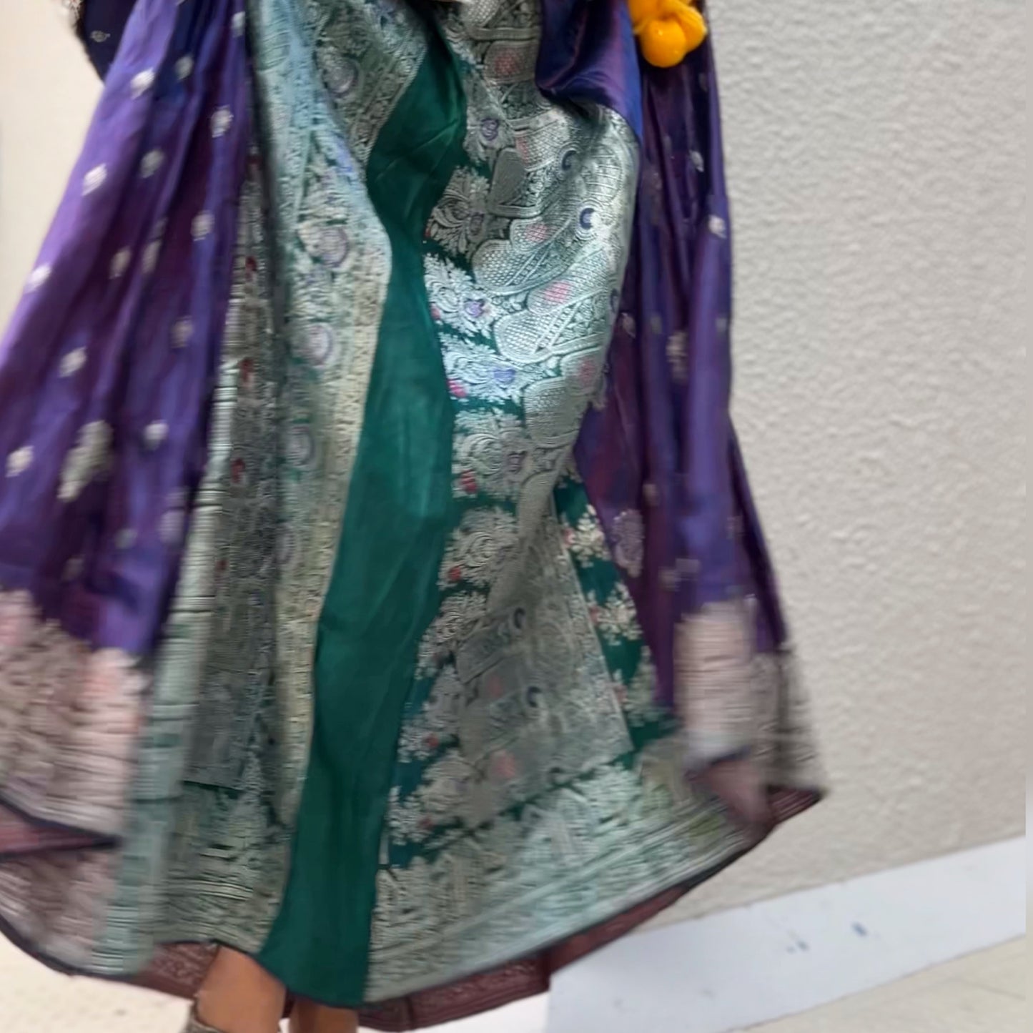 Peacock old saree skirt 2