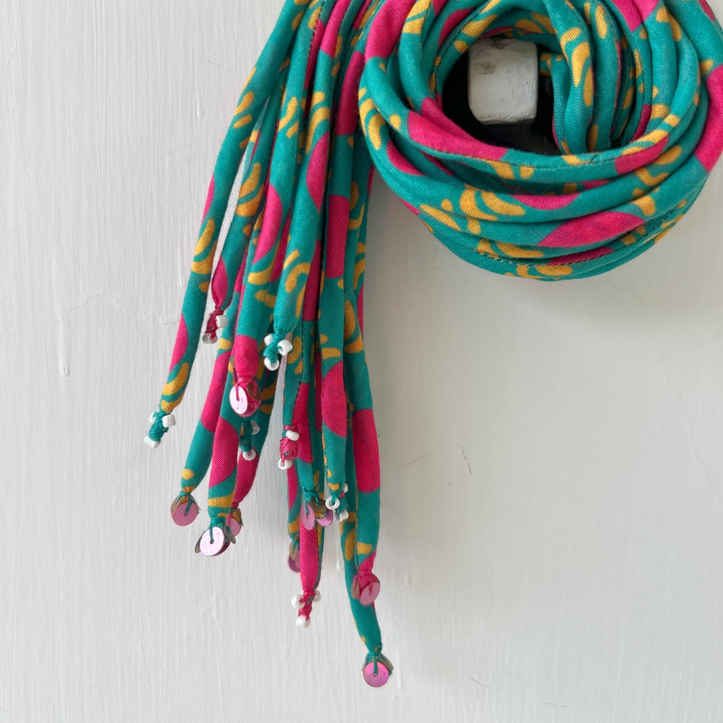 Turquoise train Hair strings 21 inch with rubber band