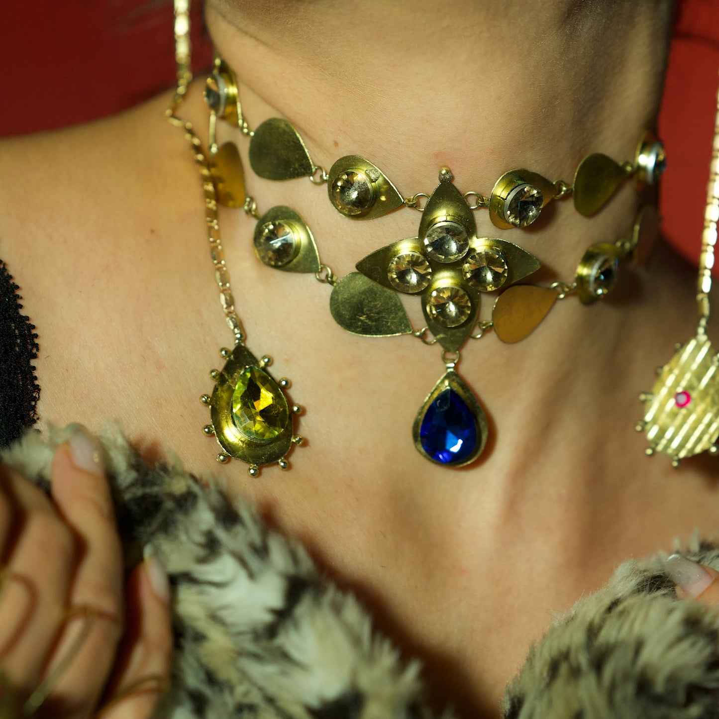 Sapphire Bloom choker