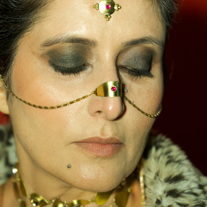 Nose -Ear sculptural chain