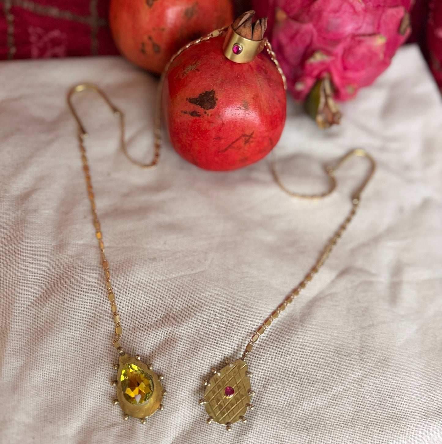Nose - double Ear drop sculptural chain