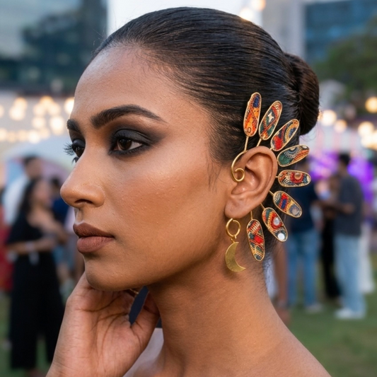 MACAW - multi color & brass gold earcuff (Copy)